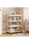 4-Layer Rolling Storage Trolley with Lockable Wheels Storage Cart with Handles for Kitchen Bathroom - 6