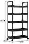 5-Layer Rolling Storage Trolley with Lockable Wheels Storage Cart with Handles for Kitchen Bathroom - 2