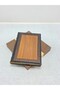 Store Luxury Custom Wooden Frame with Gold Gilded Edges and Thermo Leather Stripes - 3