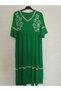 Summer, Embroidered, Long, Three-Quarter Sleeve, Stylish Dress, Multi-Lycra Viscose Dress