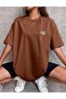 Women's Brown Daisy Printed Oversize