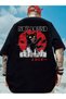 Men's Black Not Bound Cat Printed Oversize