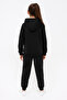 Leopard Heart Printed Children's Hooded Premium Compact Sweatshirt Tracksuit Set - 2 Piece Sport Set - 2