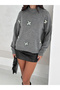 Floral Patterned Turtleneck Sweater