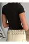 Women's Crew Neck Stretch Fabric T-shirt Body Short Sleeve - 3