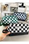 Kavai Pen Holder Pencil Case Multi-Function Multi-Compartment Checkered Pattern - 2