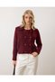 Women's Brown Premium Knitwear Cardigan with Cool Buttons and Stylish Polo Collar Detail - 5