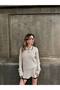 Polo Collar Buttoned Sweater and Pleated Skirt Knitwear Set - 3