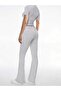 Waist Folding Spanish Leggings T-Shirt Double Set - 2