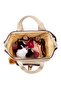 Luxury Beige Leather Detailed Mother Baby Care Backpack with Pompom Keychain - 3