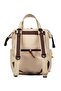 Luxury Beige Leather Detailed Mother Baby Care Backpack with Pompom Keychain - 2