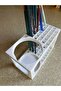 Multi-Functional Painting Brush Stand - Paint Brush and Cup Stand - White - 14 cm - Plastic Stand Only - 3