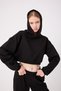 KADIN CROP KAPŞONLU ÜÇ İPLİK BASIC SWEATSHİRT - 8