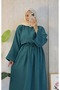 Petrol Green Muslin Casual Blouse