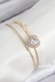 Brass Zircon Stone Heart Model Gold Color Women's Bracelet Tj-Bb7855