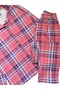 Girl's 100% Cotton Pink Plaid Patterned Shirt Collar Buttoned Pajama Set - 3