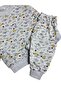 Boy's Cotton Gray Scoop Neck Long Sleeve Pajama Set with Car Pattern - 4