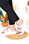 White Skin Gold Buckle Double Strap Women's Slippers