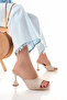 Beige Skin Heeled Slippers - 2