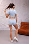 Women's Light Blue Short T-Shirt Shorts Set Msc8002 - 6