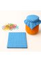 50 Pieces Jar Lid Covers / Blue Jar Covers and Colored Binding Rubber - 4