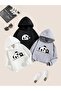 Boys-Girls 3-Pack Hooded Panda Printed Sweatshirt (Blackgreywhite)