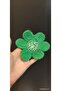 12X12 cm Woven Bead Embroidery Flower Arma Green - 2