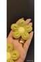 2 Piece Woven Flower Arma Set Sewing Accessory 6X6 cm Green - 2