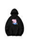 Pig Printed Cotton Hooded Long Sleeve Sweatshirt