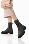 Stella Model Khaki Leather Anthracite Gray Lace-Up Side Zipper Thick Sole Boots Daily Women's Boots - 3