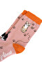 Cat Patterned Long Socks - Patterned Socks - Pink Long Socks - 3