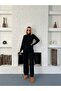 Women's Black Half-High Neck Knitwear Top and Bottom Set