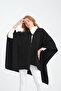 Button Detailed Oversized Women's Cape |   Waterproof Outerwear and Casual Stylish Poncho, Trench Coat Poncho - 3