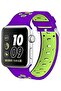 Silicone Replacement Apple Watch Band 42mm Sport Edition Strap for Apple Watch 1, 2, 3-Purple,Green - 4