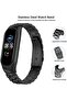 Xiaomi Mi Band 7/6/5 | 3 beads Stainless Steel Metal Watch Band Strap | Black - 3