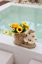4-Piece Sunflower Table Lamp - Bottom Rattan & Organizer & Vase & Sunflower Set - 4