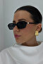 Oblamow Rectangular Unisex Black Sunglasses