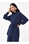 Tie Waist Shirt and Trousers Double Set - Navy Blue - - 3