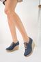Women's Shoes with Wedge Heel and Zipper - 2