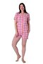 Checkered Pattern Front Buttoned Shorts Set