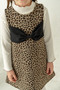 Girl's Leopard Patterned Gilet and Dress for Holidays (4-7 Years) - 3
