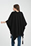 Plain Tasseled Knitwear Poncho - Oversized Women's Poncho with Fisherman Stitching |   Outerwear Stylish Shawl Poncho, Poncho - 7