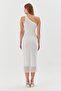 Single Strap Buckle Midi Tulle Dress White - 5