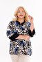 Plus Size Brooch Detailed Judge Collar Blouse - 4