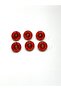 Copper Floor Metalized Shiny Domed Plastic Button / 1.8 cm / 6 Pieces / M03108 / Red - 2