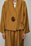 Women's Rose Detailed Side Tie Solid Color Kimono-Jacket - 3