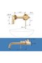 Wall Mount Bathroom Faucet - Brushed Gold Bathroom Sink Faucet - Single Handle Vanity Faucet - 7