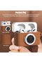 Airpods 4 Case Cover with Keychain | Retro 3D Camera Protective Silicone Design |Brown - 6
