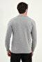 Patterned Slim Fit Zippered Polo Collar Men's Knitwear Sweater Light Gray - 11565.25K - 3