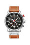 Water Resistant Leather Chronograph Watch 8291 - 45 mm - Brown
